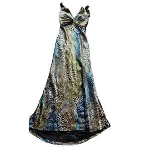 Zum Zum By Niki Livas Ladies 7/8 Animal Print Formal Gown